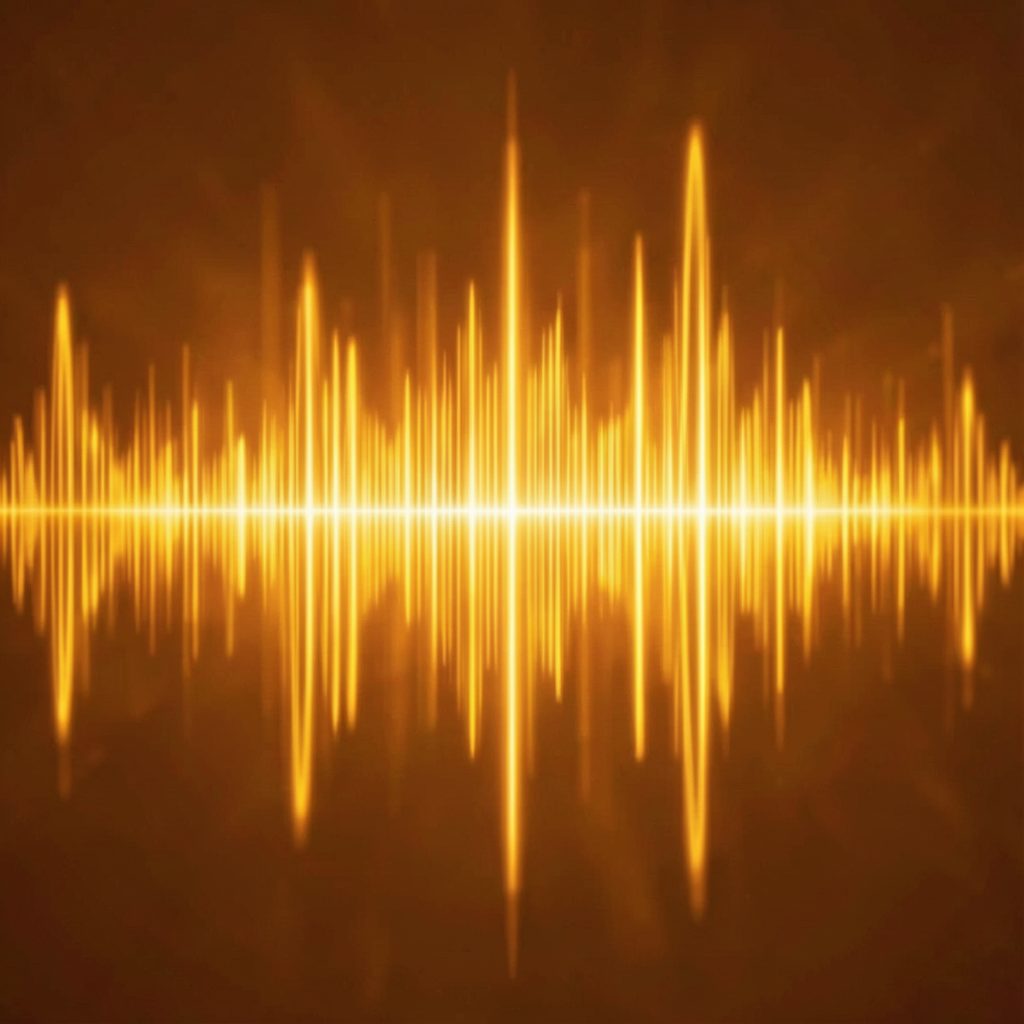 Warm amber and gold abstract sound-wave texture, evoking Afrobeats rhythm and energy
