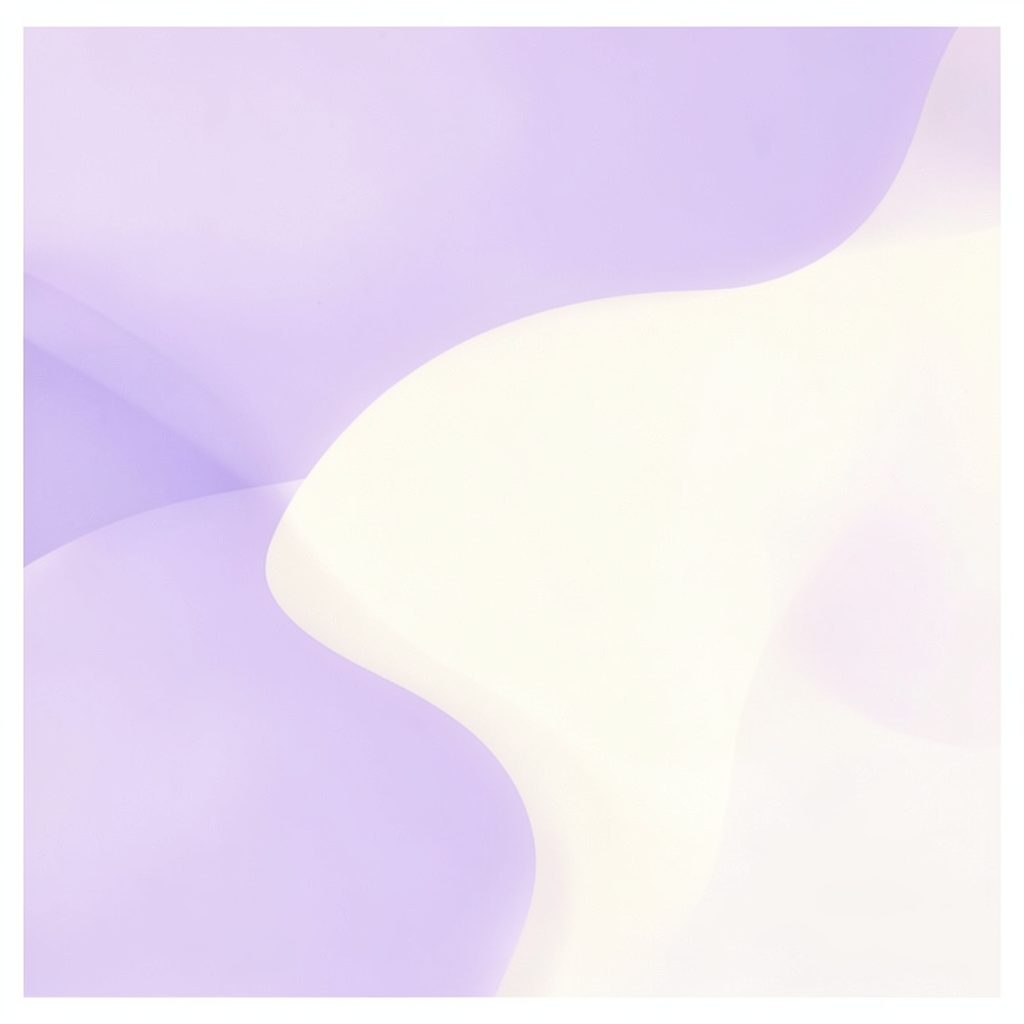 Soft lavender and cream abstract album cover with a gentle, melodic mood